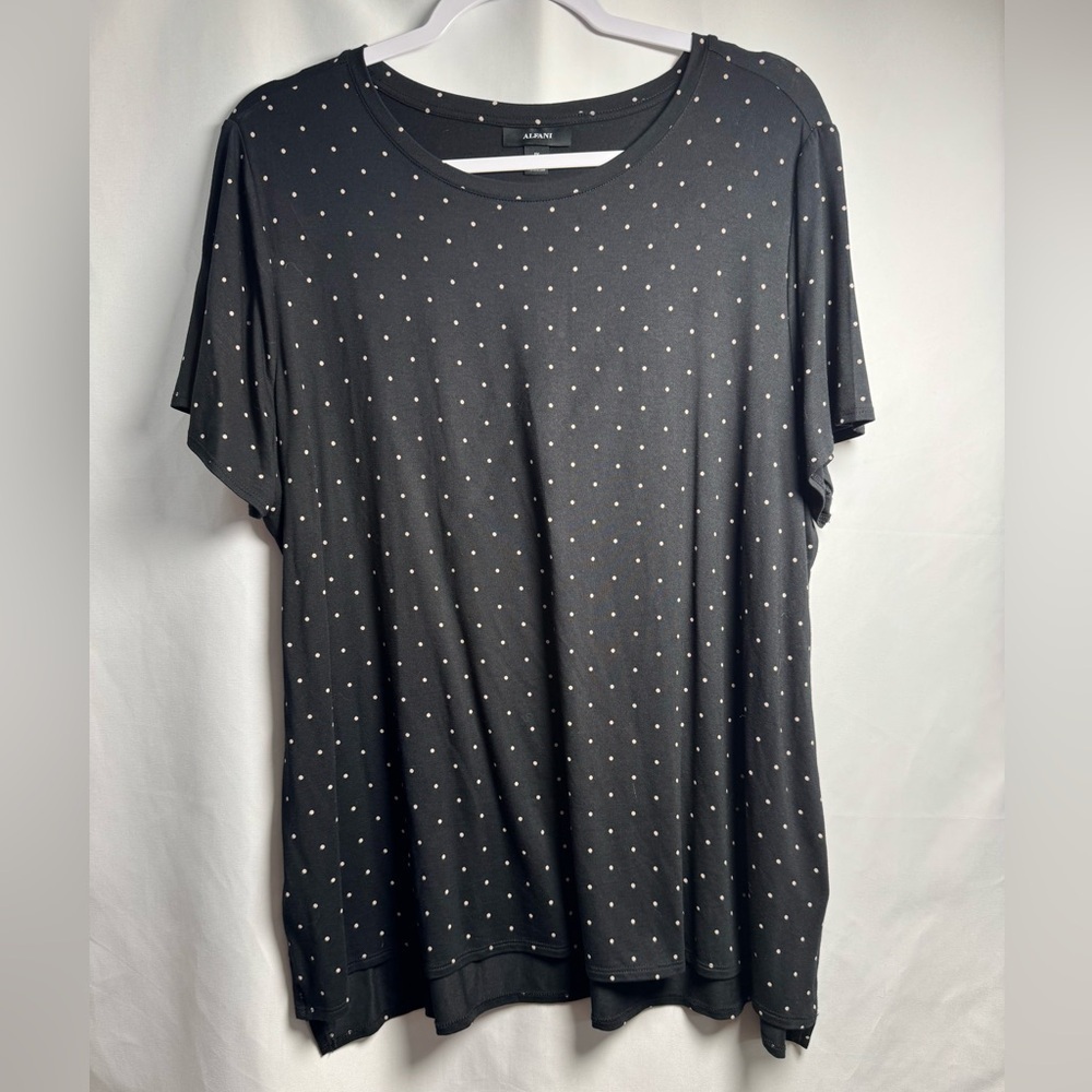 Alfani Black Top with Gold Dots 1X